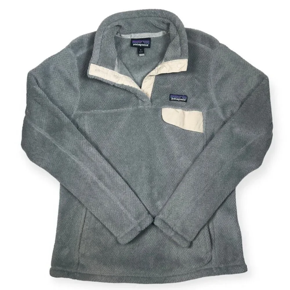 Patagonia Synchilla‎ Women’s Size Medium Gray Fleece Snap Pullover